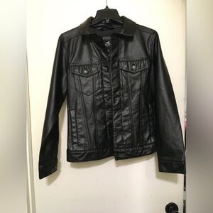 Hollister Black Faux Leather Jacket